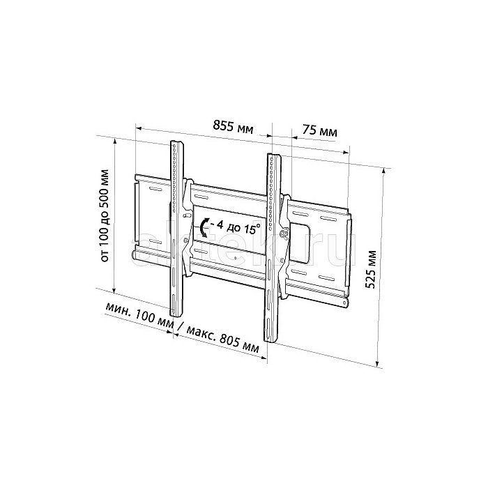 Кронштейн для телевизора TRONE LPS 32-10 37-50" серебро 2