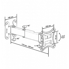 Кронштейн для ЖК телевизора TRONE LPS 51-10 17-23" черный 2