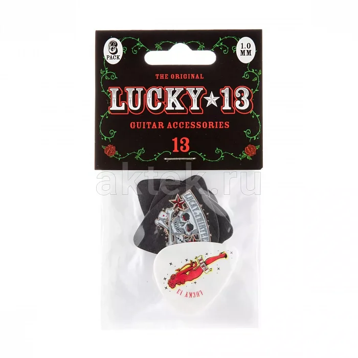 Dunlop L13BP100 Lucky 13 6Pack медиаторы, 1 мм, 6 шт