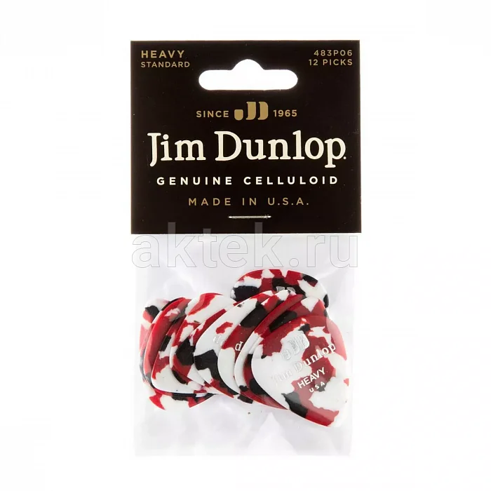 Dunlop 483P06HV Celluloid Confetti Heavy 12Pack медиаторы, целлулоид, 12 шт 3