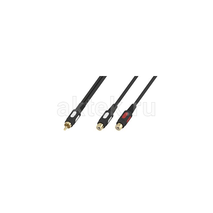 Кабель аудио Plastic Gold 1xRCA "папа" - 2xRCA "мама" 0.3 м