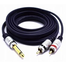 Кабель SkyDisco mono Jack 6.3 "шт" - 2х RCA "шт" 1,5 м