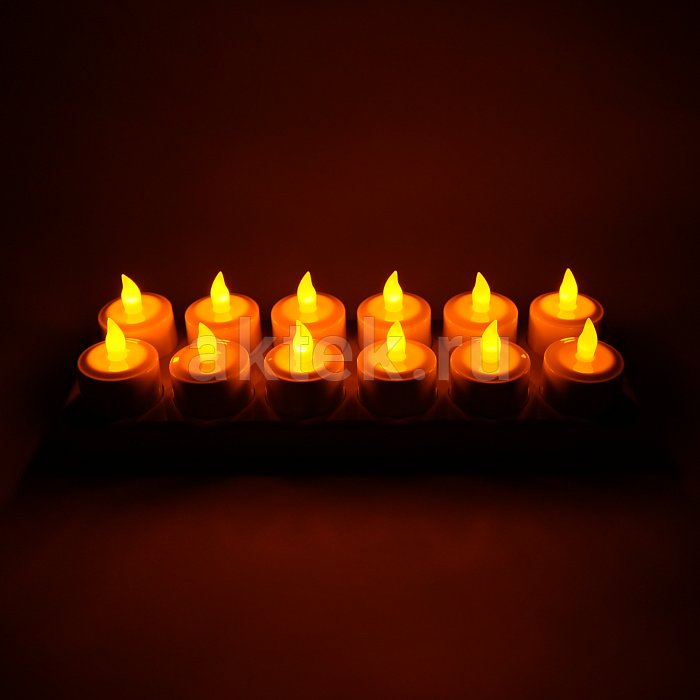 Набор чайных светодиодных свечей на аккумуляторе LED Candle 12 шт. 12