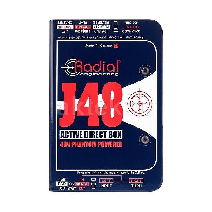 Директ-бокс Radial J48 1-channel Active 48v Direct Box 8