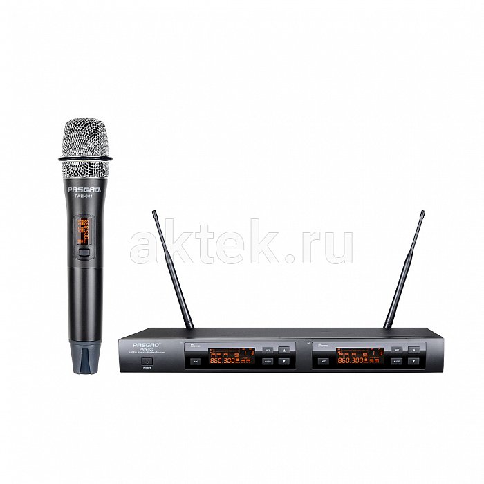 Вокальная двухканальная радиосистема Pasgao PAW-920/PAH-801/PBT-801 4