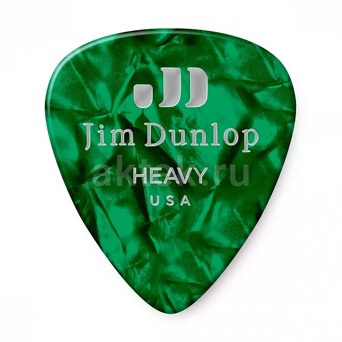 Dunlop 483P12HV Celluloid Green Pearloid Heavy медиаторы, целлулоид, 12 шт