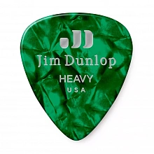 Dunlop 483P12HV Celluloid Green Pearloid Heavy медиаторы, целлулоид, 12 шт