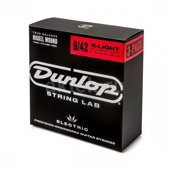 Dunlop 3PDEN0942 Electric Guitar 3Pack комплект струн, калибр 09-42