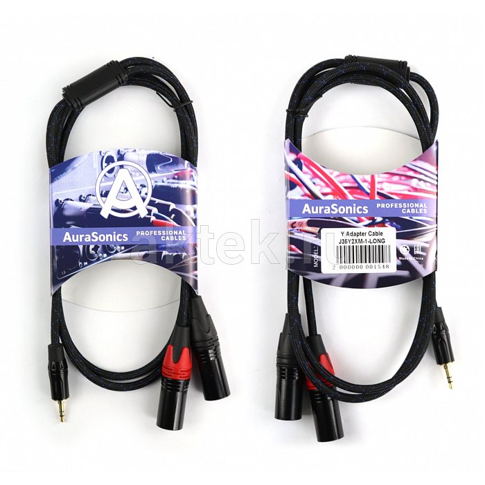 AuraSonics J35Y2XM-1-LONG аудио Y-кабель jack 3,5 -> 2 x XLR, 1 м