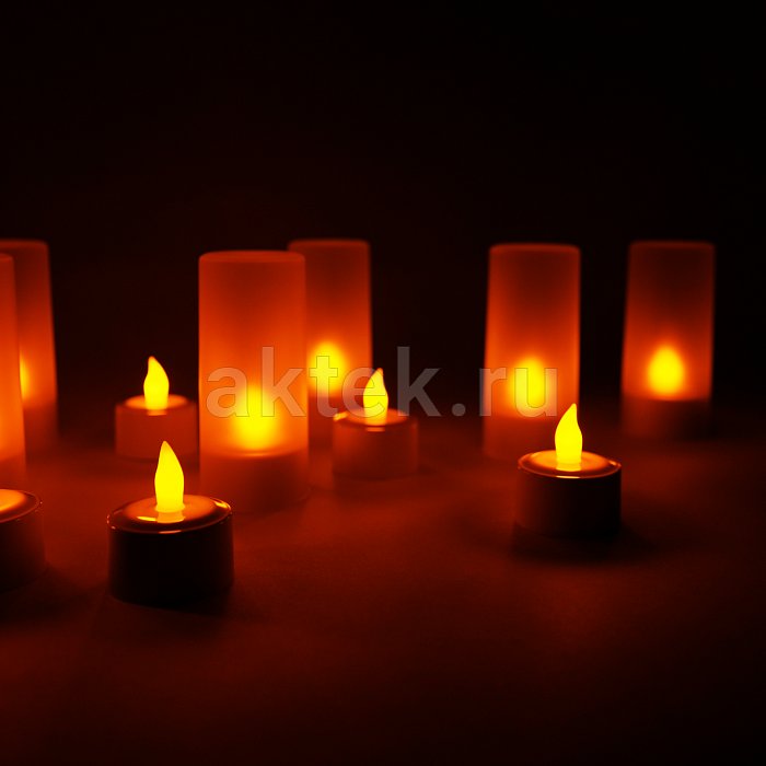 Набор чайных светодиодных свечей на аккумуляторе LED Candle 12 шт. 15