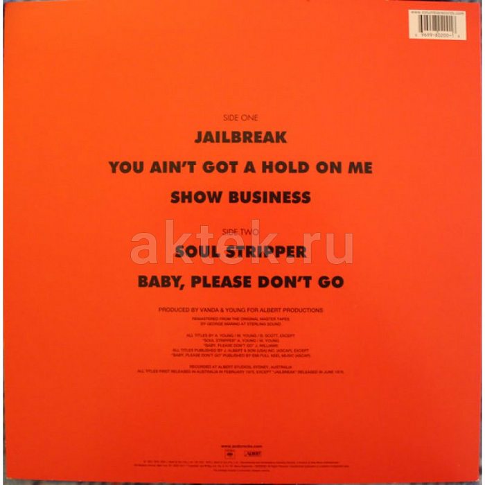 Виниловая пластинка AC/DC - 74 JAILBREAK 180 GRAM BLACK VINYL 12" 2