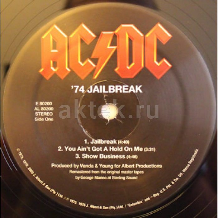 Виниловая пластинка AC/DC - 74 JAILBREAK 180 GRAM BLACK VINYL 12" 3
