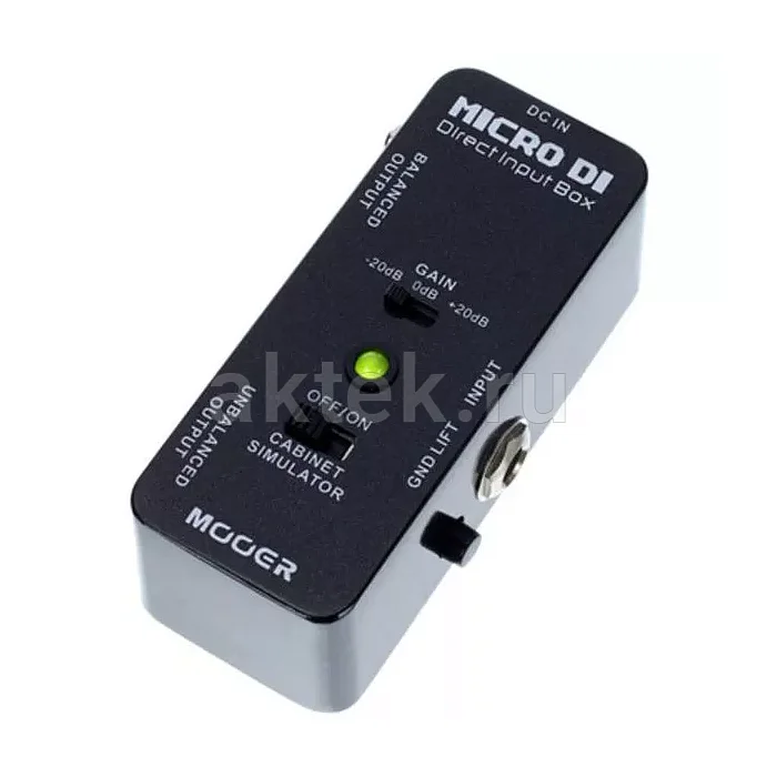 Mooer MICRO DI директ-бокс, ±20 дБ, Cab Sim, Ground Lift 3