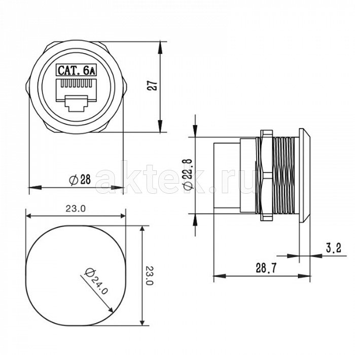 ROXTONE RAD24-C6A-S разъём RJ45 3