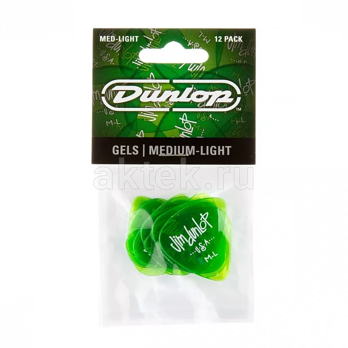 Dunlop 486PML Gels M-L Green 12Pack медиаторы, medium, 12 шт 4