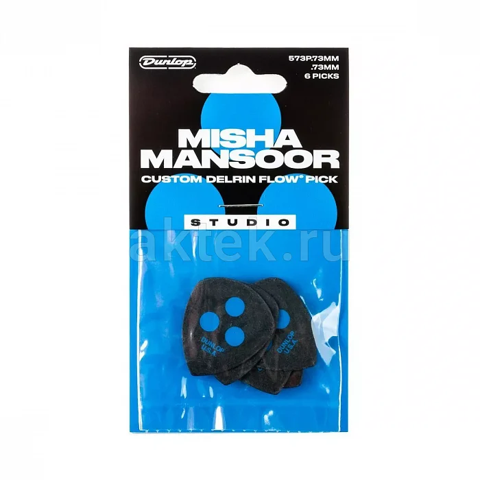 Dunlop 573P073MM Misha Mansoor Custom Delrin медиаторы, Flow, 6 шт 4