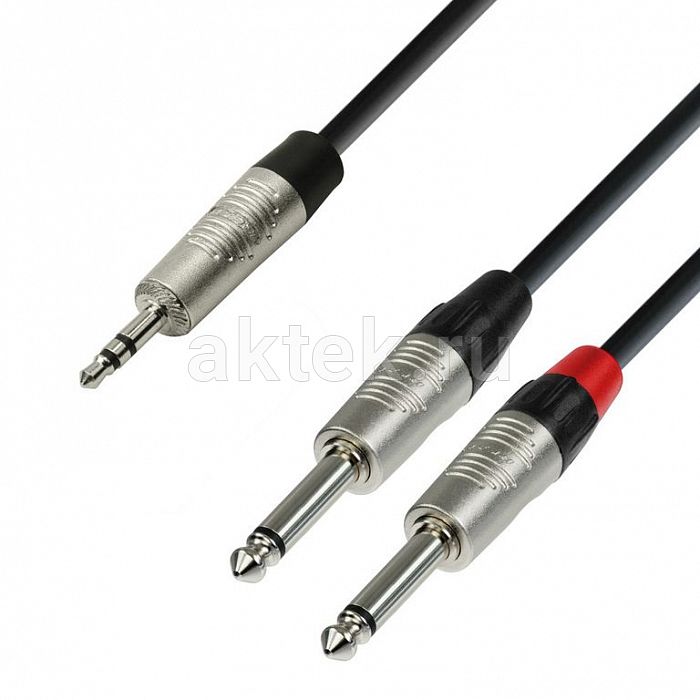 Adam Hall K4 YWPP 0300 Black разветвитель TRS3.5-M–2×TS6.3-M 3м