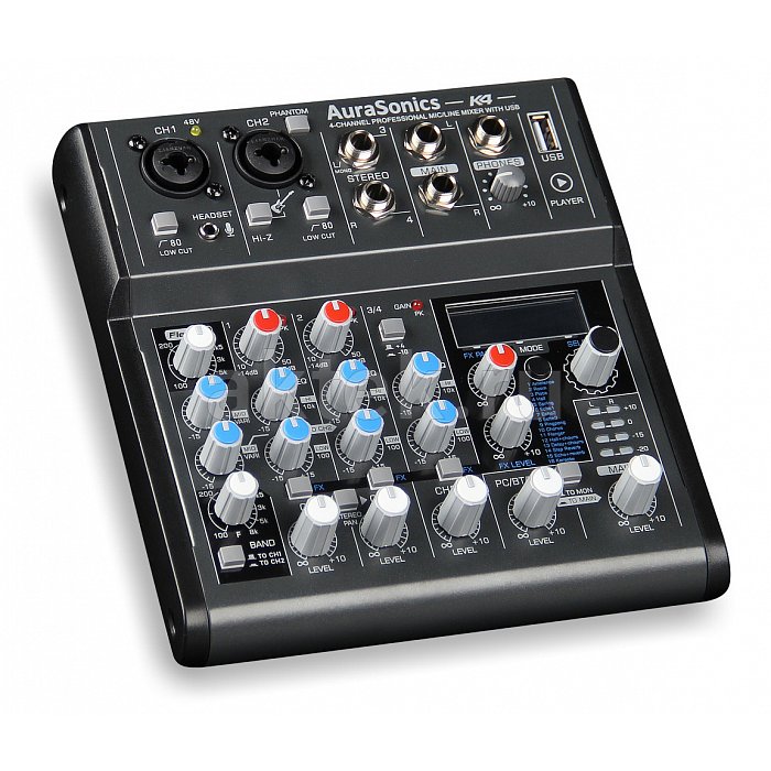 AuraSonics K4 компактный микшерный пульт 2 мик.+1 2