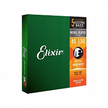 Elixir 14202 NanoWeb струны для 5-струнной бас-гитары, 45-130 2 Elixir 14202 NanoWeb струны для 5-струнной бас-гитары, 45-130 2