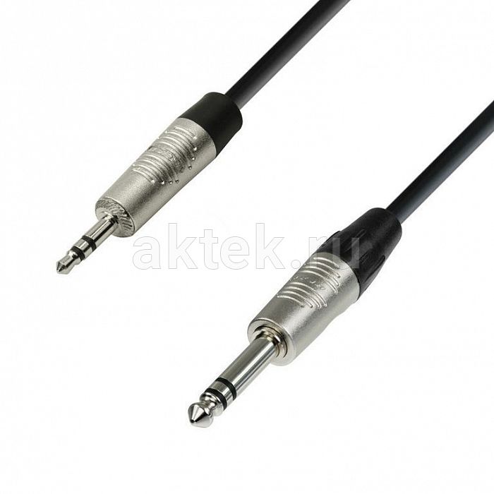 Adam Hall K4 BVW 0150 кабель TRS3.5-stereo–TRS6.3-stereo 1.5м