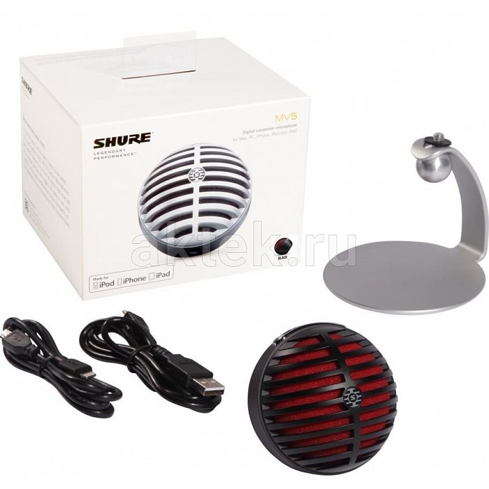 SHURE MV5-B-DIG цифровой USB конденсаторный микрофон кардиоидный 2