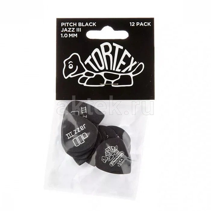 Dunlop 482P100 Tortex Pitch Black Jazz медиаторы, 1 мм 4