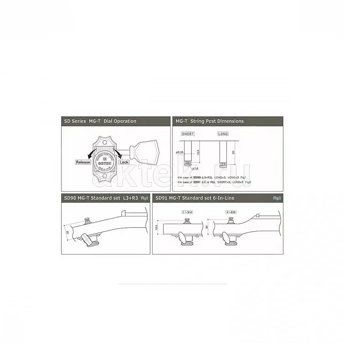 Gotoh SD91-MG-T-05M-N-(L6) локовые гитарные колки, схема 6L 4