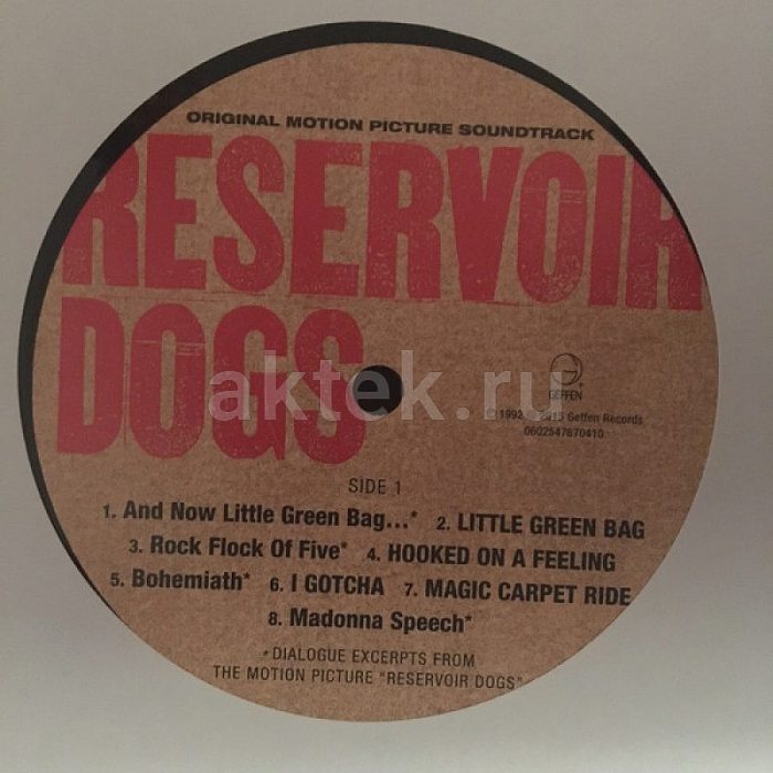 Виниловая пластинка OST - RESERVOIR DOGS ORIGINAL MOTION PICTURE SOUNDTRACK 180 GRAM BLACK VINYL 12" 3