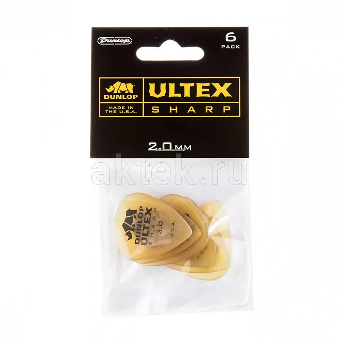 Dunlop 433P200 Ultex Sharp 6Pack медиаторы, 2 мм, 6 шт 4