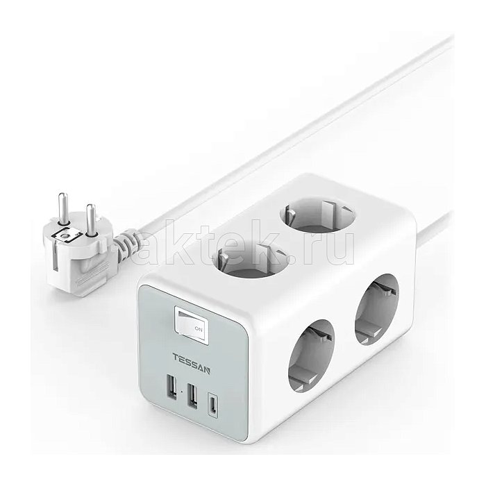 Сетевой фильтр Tessan TS-306-C Grey
