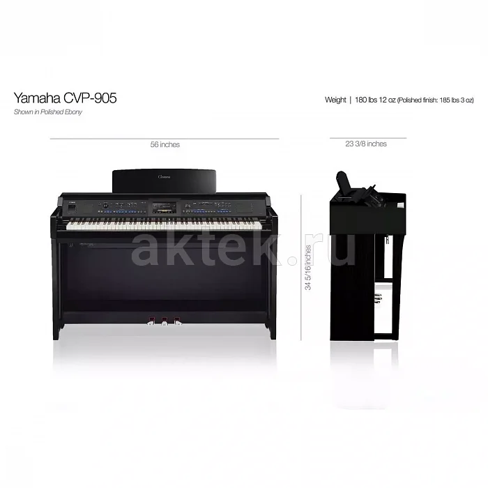 Yamaha CVP-905B цифровое пианино, 88 клавиш, 256 голосов, 1844 тембра 8