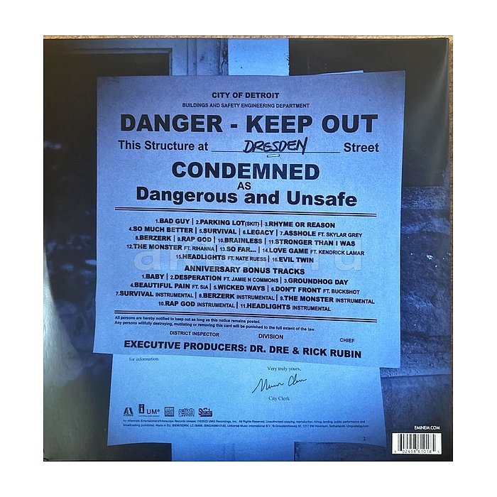Виниловая пластинка EMINEM - MARSHALL MATHERS LP 2 180 GRAM BLACK VINYL 12" 2