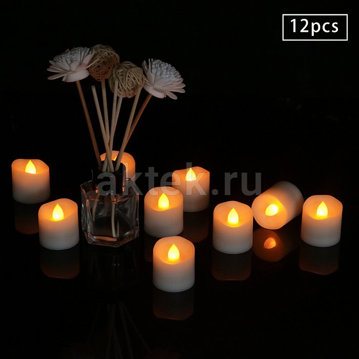 Комплект светодиодных свечей с пультом ДУ Candle LED Flame Remote Yellow 2
