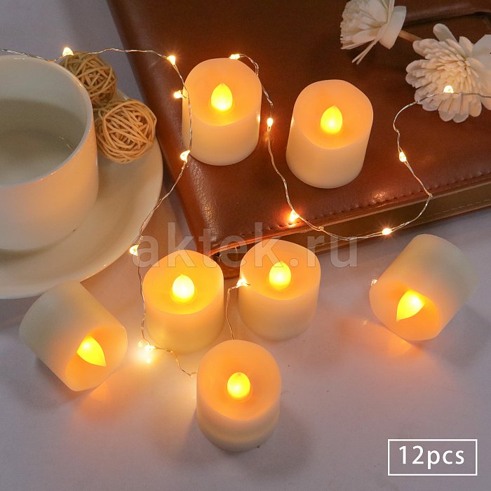 Комплект светодиодных свечей с пультом ДУ Candle LED Flame Remote Yellow 4