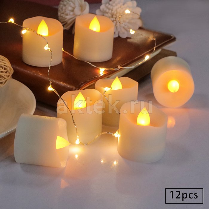 Комплект светодиодных свечей с пультом ДУ Candle LED Flame Remote Yellow 5