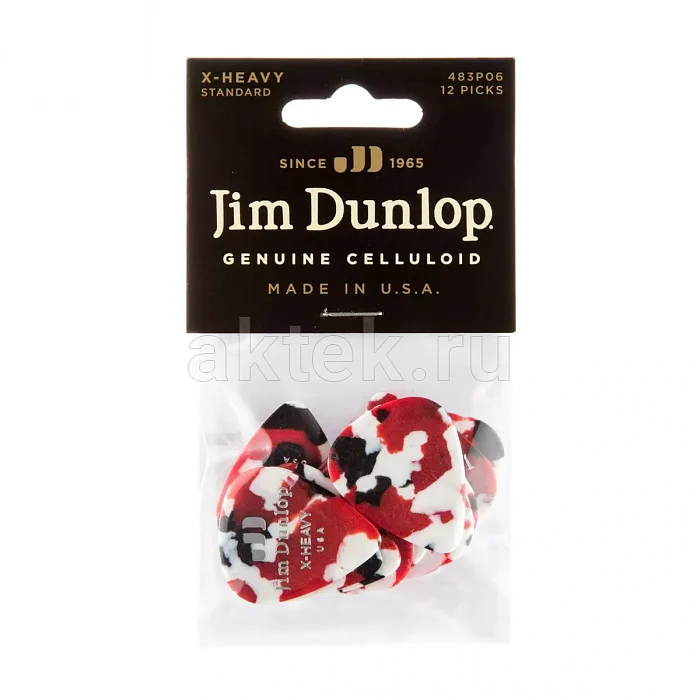 Dunlop 483P06XH Celluloid Confetti Extra Heavy медиаторы, целлулоид, 12 шт 4