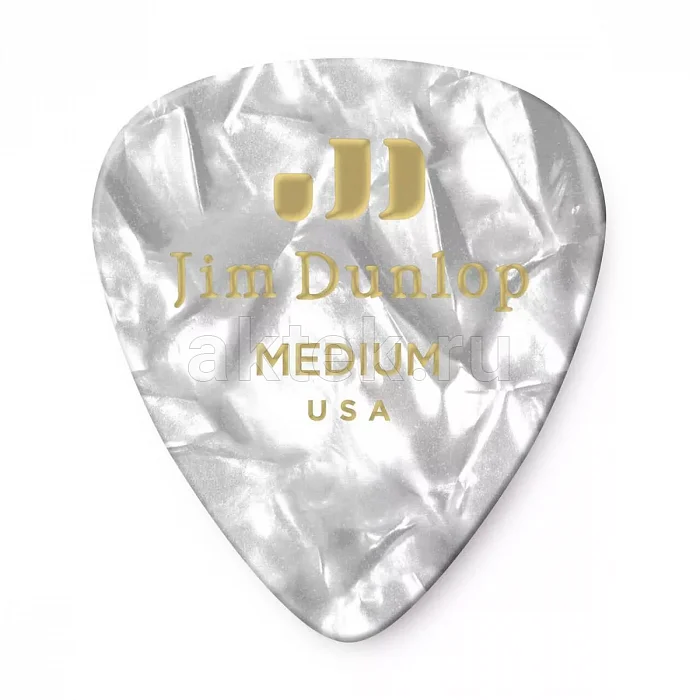 Dunlop 483P04MD Celluloid White Pearloid Medium медиаторы, целлулоид, 12 шт