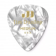 Dunlop 483P04MD Celluloid White Pearloid Medium медиаторы, целлулоид, 12 шт