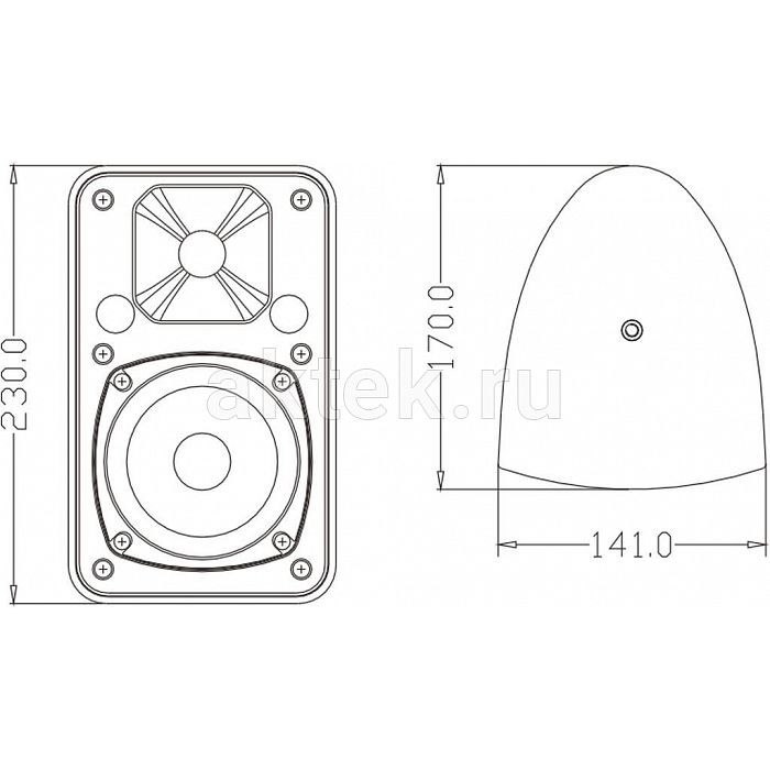 FDB Audio ES104WT White пассивная 100В-акустика 4″ 40Вт IP46 2