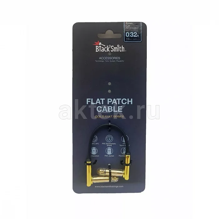 BlackSmith Patch Cable Gold Flat 0.32ft патч-кабель