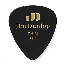Dunlop 483P03TH Celluloid Black Thin 12Pack медиаторы, целлулоид, 12 шт