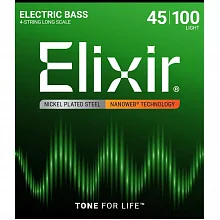 Elixir 14052 NanoWeb струны для бас-гитары, 45-100