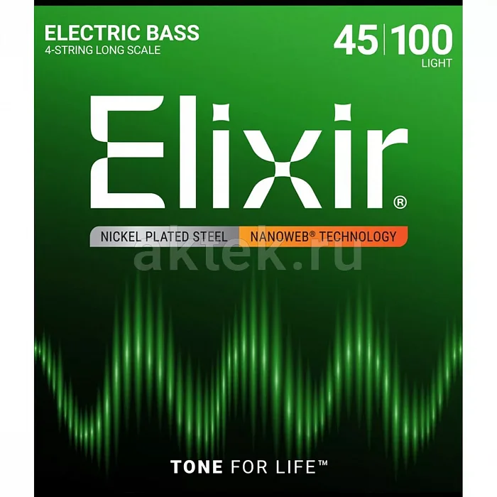 Elixir 14052 NanoWeb струны для бас-гитары, 45-100