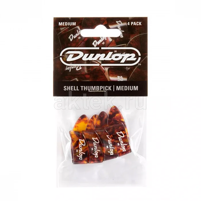 Dunlop 9022P Plastic Thumbpick Shell 4Pack медиатор-коготь, средние, 4 шт