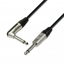 Adam Hall K4IPR0600 Black инструментальный кабель TS6.3-M–TS6.3-M прямой–угловой 6м