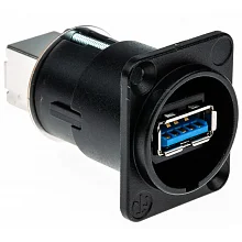 Neutrik NAUSB3-B проходной разъем USB 3,0, D-посадка, черный корпус