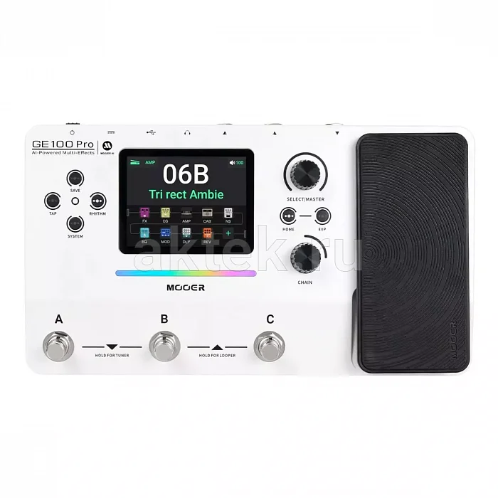 Mooer GE100 Pro гитарный процессор, 200 эффектов, 110 усилителей, AI-EQ