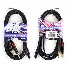 AuraSonics J35Y2J63-3 аудио Y-кабель jack 3,5 мм -> 2 x jack 6,35 мм, 3 м