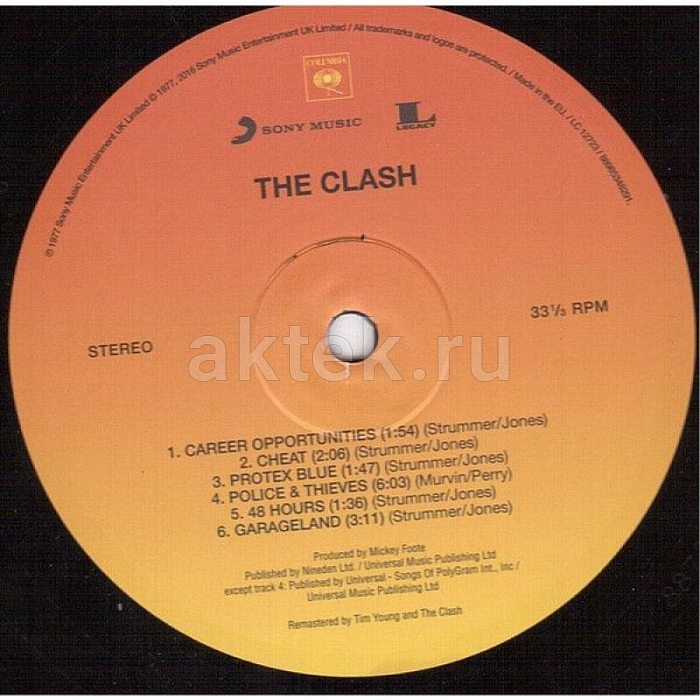 Виниловая пластинка THE CLASH - THE CLASH 180 GRAM BLACK VINYL 12" 4