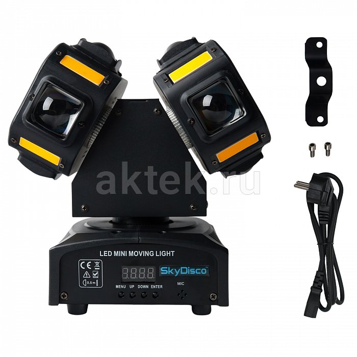 Светодиодная вращающаяся голова с лазером SkyDisco Spin 16 LED RGB 9